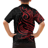 Tahitian Coat Of Arm and Tiare Flower Kid Hawaiian Shirt Polynesian Tribal Tattoo LT9 - Polynesian Pride