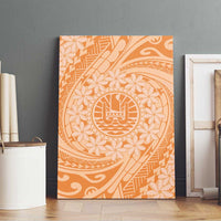 Tahitian Tiare Flower Canvas Wall Art Gold Polynesian Pattern