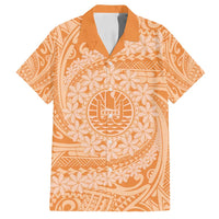 Tahitian Tiare Flower Family Matching Summer Maxi Dress and Hawaiian Shirt Gold Polynesian Pattern