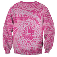 Tahitian Tiare Flower Sweatshirt Pink Polynesian Pattern LT9 - Polynesian Pride