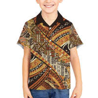 Hawaiian Style Tapa Family Matching Off Shoulder Short Dress and Hawaiian Shirt Vintage Seamless Pattern - Polynesian Pride