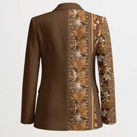 Hawaiian Tribal Elements Hibiscus Blazer Gold Pattern - Polynesian Pride