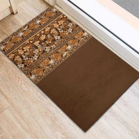Hawaiian Tribal Elements Hibiscus Rubber Doormat Gold Pattern - Polynesian Pride
