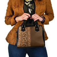 Hawaiian Tribal Elements Hibiscus Shoulder Handbag Gold Pattern - Polynesian Pride