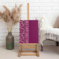 Hawaiian Tribal Elements Hibiscus Canvas Wall Art Pink Pattern - Polynesian Pride