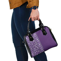 Hawaiian Tribal Elements Hibiscus Shoulder Handbag Purple Pattern - Polynesian Pride