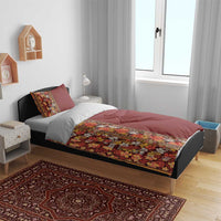 Hawaiian Tribal Elements Hibiscus Bedding Set Red Pattern - Polynesian Pride