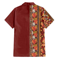 Hawaiian Tribal Elements Hibiscus Family Matching Off Shoulder Short Dress and Hawaiian Shirt Red Pattern - Polynesian Pride
