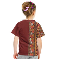 Hawaiian Tribal Elements Hibiscus Kid T Shirt Red Pattern - Polynesian Pride