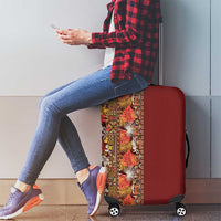 Hawaiian Tribal Elements Hibiscus Luggage Cover Red Pattern - Polynesian Pride