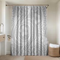 Lotu Tamaiti Samoan Polynesian Tribal Bathroom Set LT9 Shower Curtain Only White - Polynesian Pride