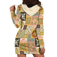 Mele Kalikimaka Hawaii Christmas Hoodie Dress Melemele Mama Seamless Floral Motif LT9 - Polynesian Pride