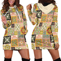 Mele Kalikimaka Hawaii Christmas Hoodie Dress Melemele Mama Seamless Floral Motif LT9 - Polynesian Pride