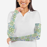 Mele Kalikimaka Hawaii Christmas Arm Sleeves Omaomao Seamless Floral Motif - Polynesian Pride