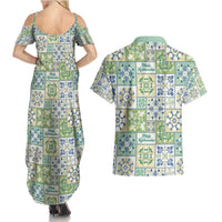 Mele Kalikimaka Hawaii Christmas Couples Matching Summer Maxi Dress and Hawaiian Shirt Omaomao Seamless Floral Motif LT9 - Polynesian Pride