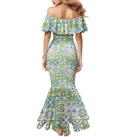 Mele Kalikimaka Hawaii Christmas Family Matching Mermaid Dress and Hawaiian Shirt Omaomao Seamless Floral Motif LT9 - Polynesian Pride