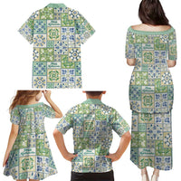 Mele Kalikimaka Hawaii Christmas Family Matching Puletasi and Hawaiian Shirt Omaomao Seamless Floral Motif LT9 - Polynesian Pride