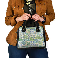 Mele Kalikimaka Hawaii Christmas Shoulder Handbag Omaomao Seamless Floral Motif - Polynesian Pride