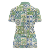 Mele Kalikimaka Hawaii Christmas Women Polo Shirt Omaomao Seamless Floral Motif LT9 - Polynesian Pride