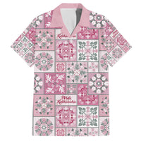 Mele Kalikimaka Hawaii Christmas Family Matching Off The Shoulder Long Sleeve Dress and Hawaiian Shirt Akala Seamless Floral Motif LT9 Dad's Shirt - Short Sleeve Pink - Polynesian Pride