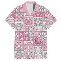 Mele Kalikimaka Hawaii Christmas Family Matching Summer Maxi Dress and Hawaiian Shirt Akala Seamless Floral Motif LT9 Dad's Shirt - Short Sleeve Pink - Polynesian Pride