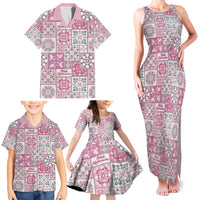 Mele Kalikimaka Hawaii Christmas Family Matching Tank Maxi Dress and Hawaiian Shirt Akala Seamless Floral Motif LT9 - Polynesian Pride