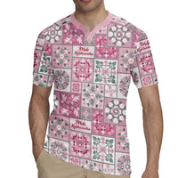 Mele Kalikimaka Hawaii Christmas Rugby Jersey Akala Seamless Floral Motif - Polynesian Pride