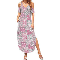 Mele Kalikimaka Hawaii Christmas Summer Maxi Dress Akala Seamless Floral Motif - Polynesian Pride