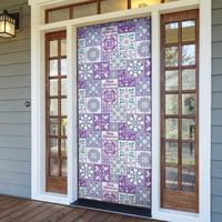 Mele Kalikimaka Hawaii Christmas Door Cover Poni Seamless Floral Motif - Polynesian Pride