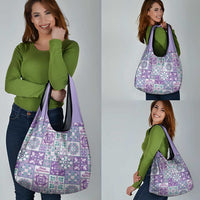 Mele Kalikimaka Hawaii Christmas Grocery Bag Poni Seamless Floral Motif - Polynesian Pride