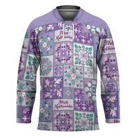 Mele Kalikimaka Hawaii Christmas Hockey Jersey Poni Seamless Floral Motif - Polynesian Pride