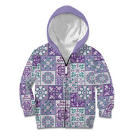 Mele Kalikimaka Hawaii Christmas Kid Hoodie Poni Seamless Floral Motif - Polynesian Pride