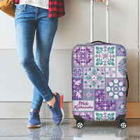 Mele Kalikimaka Hawaii Christmas Luggage Cover Poni Seamless Floral Motif - Polynesian Pride