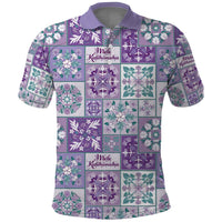 Mele Kalikimaka Hawaii Christmas Polo Shirt Poni Seamless Floral Motif - Polynesian Pride