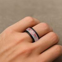 Mele Kalikimaka Hawaii Christmas Spinner Ring Ulaula Seamless Floral Motif LT9 - Polynesian Pride