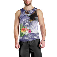 American Samoa Bald Eagle Men Tank Top Polynesian Tropical Flowers