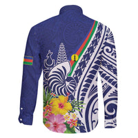 New Caledonia Kagu Bird Family Matching Off The Shoulder Long Sleeve Dress and Hawaiian Shirt Polynesian Tropical Flowers LT9 - Polynesian Pride