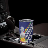 New Caledonia Kagu Bird Tumbler Cup Polynesian Tropical Flowers LT9 - Polynesian Pride