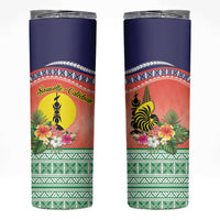 New Caledonia Nautilus Shell Skinny Tumbler Polynesian Tropical Flowers LT9 Red - Polynesian Pride
