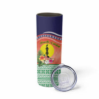 New Caledonia Nautilus Shell Skinny Tumbler Polynesian Tropical Flowers LT9 - Polynesian Pride