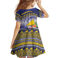 Tokelau Tuluma Family Matching Off Shoulder Short Dress and Hawaiian Shirt Polynesian Tropical Flowers LT9 - Polynesian Pride