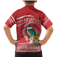 Wallis et Futuna Kingfisher Family Matching Mermaid Dress and Hawaiian Shirt Polynesian Tropical Flowers LT9 - Polynesian Pride