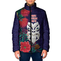 Maori Wheku Meri Kirihimete Personalised Padded Jacket All Blue Indigenous Maori Motif - Polynesian Pride