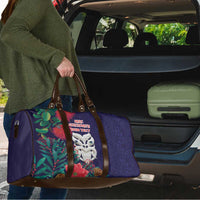 Maori Wheku Meri Kirihimete Personalised Travel Bag All Blue Indigenous Maori Motif - Polynesian Pride