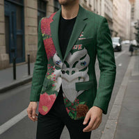 Maori Wheku Meri Kirihimete Personalised Blazer All Green Indigenous Maori Motif - Polynesian Pride