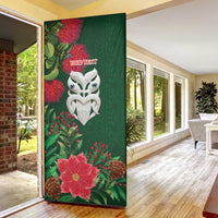 Maori Wheku Meri Kirihimete Personalised Door Cover All Green Indigenous Maori Motif - Polynesian Pride