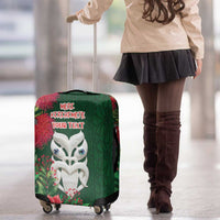 Maori Wheku Meri Kirihimete Personalised Luggage Cover All Green Indigenous Maori Motif - Polynesian Pride