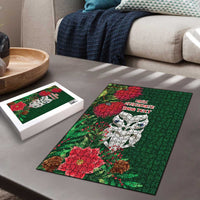 Maori Wheku Meri Kirihimete Personalised Puzzle All Green Indigenous Maori Motif - Polynesian Pride