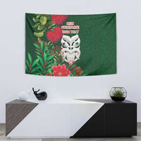 Maori Wheku Meri Kirihimete Personalised Tapestry All Green Indigenous Maori Motif - Polynesian Pride