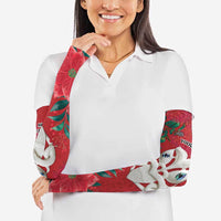 Maori Wheku Meri Kirihimete Personalised Arm Sleeves All Red Indigenous Maori Motif - Polynesian Pride